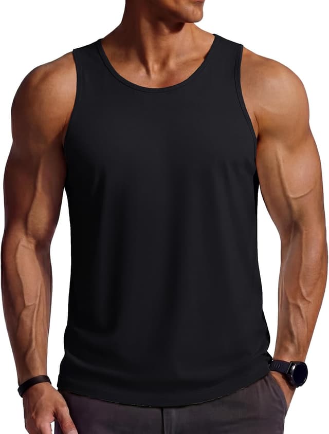 Detalle de TACVASEN Tank Top für Herren aus Baumwolle – ärmelloses Achselshirt für Gym & Sommer