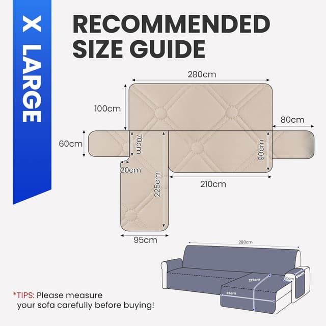 Detalle de Housse canapé d’angle Ystyle 280 cm