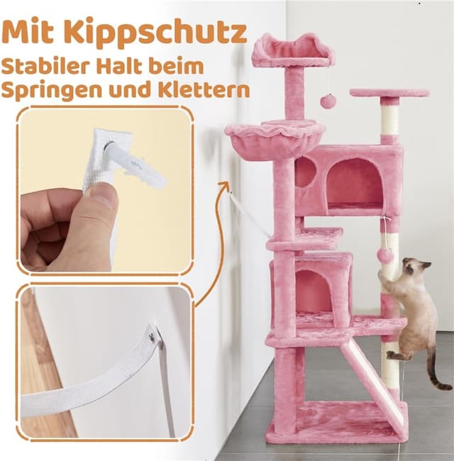 Thumbnail 6 de Yaheetech Kratzbaum 145 cm mit 2 Höhlen