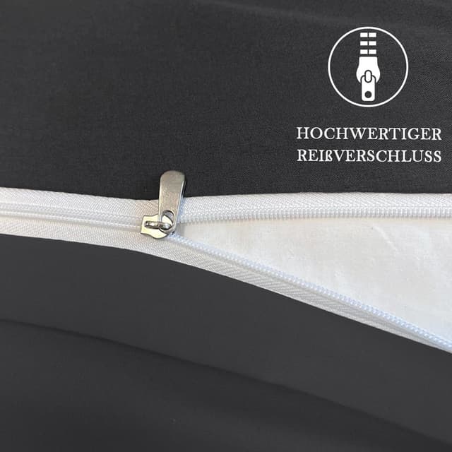 Detalle de Nesture Kissenbezug 40x70 Anthrazit 2er Set