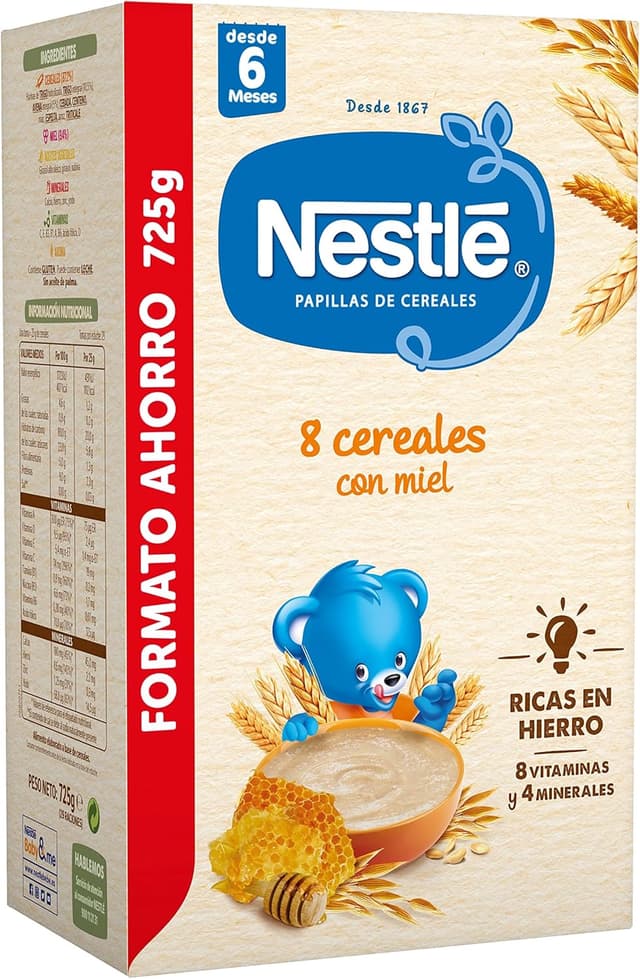 Thumbnail 5 de Nestlé Papilla 8 Cereales con Miel, Pack 8x725g 🍯