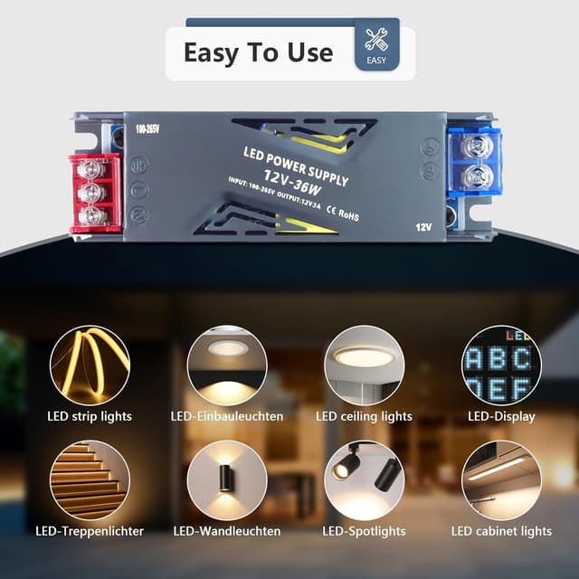 Thumbnail 6 de SUCIKORIO Transformador LED 12V 36W ⚡ Fuente de Alimentación
