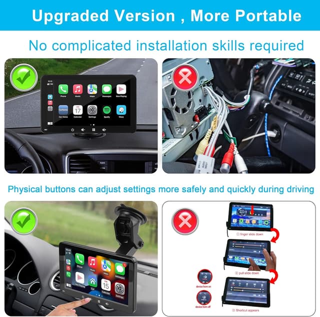 Thumbnail 5 de Portable Car Stereo 7 Inch Wireless CarPlay