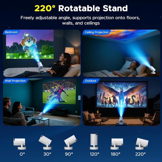 Thumbnail 6 de HOTPEAK Mini Projector 4K with WiFi and Bluetooth 🎥