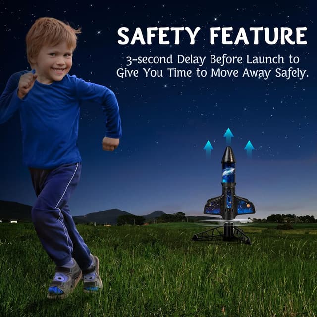 Detalle de Rocket Launcher for Kids — Electric Auto Rocket Toy Up to 200 Feet with Safe Parachute (Ages 6–13)