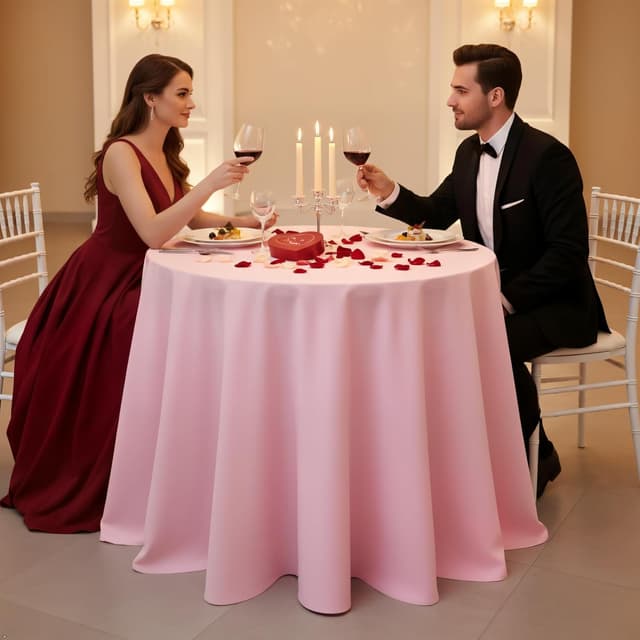 Detalle de Heneger 8-Pack Pink Round Tablecloth (90 Inch) — Wrinkle-Resistant Polyester for Easter, Parties, Weddings & Buffets