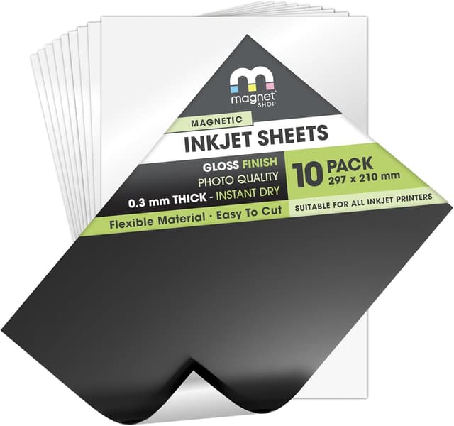 Detalle de TMS Magnetic Photo Paper (A4) with Glossy Finish | 10-pack for Inkjet Printers