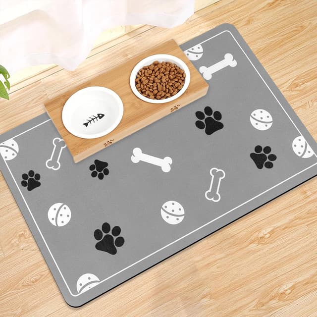 Detalle de Mavicen Dog Food Mat (40 x 60cm) – super absorbent, non-slip waterproof bowl mat