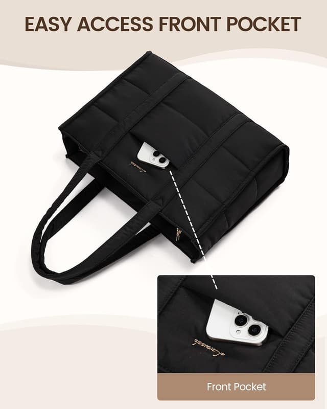 Detalle 2 de LOVEVOOK puffer quilted tote bag