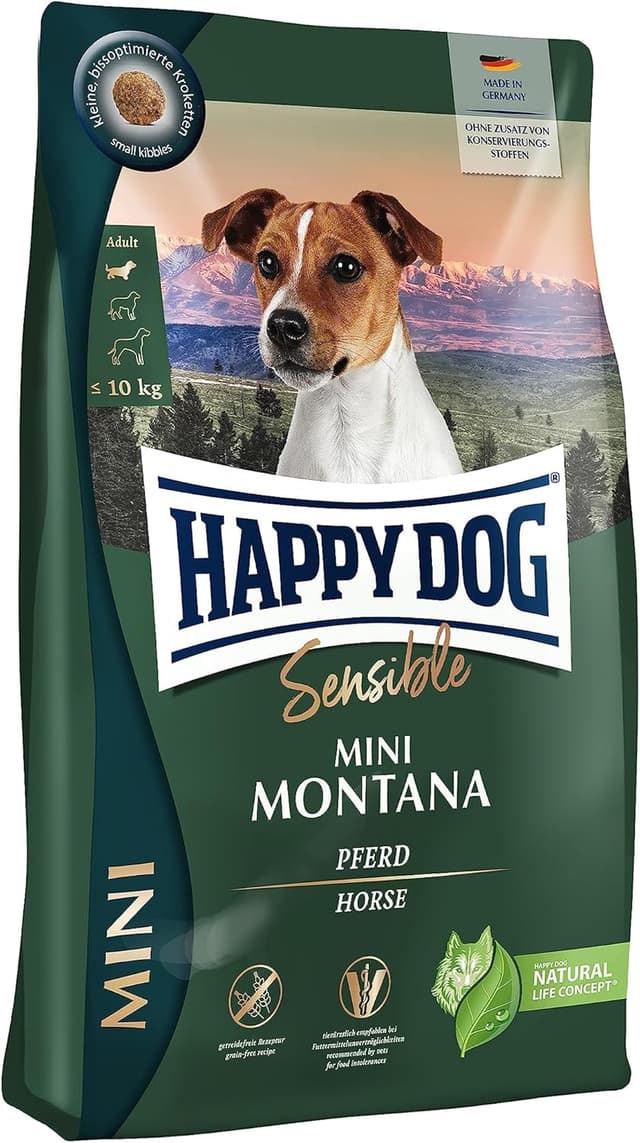 Detalle de Happy Dog Sensible Mini Montana — croquettes sans céréales pour chiens sensibles (4 kg)