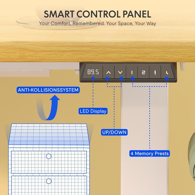 Detalle 1 de FLEXISPOT E1 Plus sit stand desk 16mm