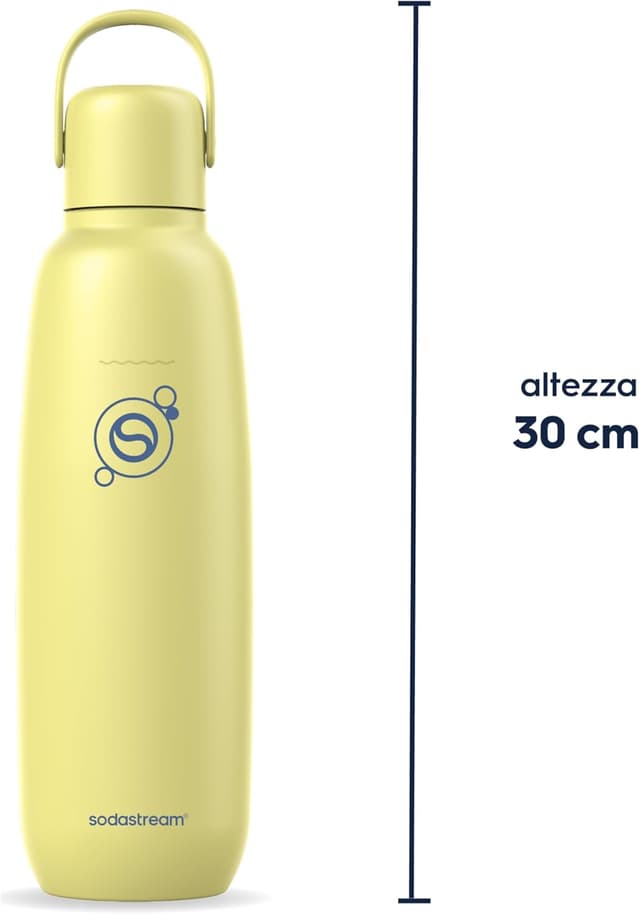 Detalle de Fizz & Go Giallo: borraccia a doppia parete per bollicine (acciaio inox) e compatibile SodaStream Quick-Connect
