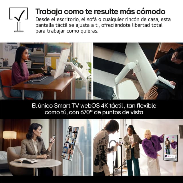 Detalle de LG Smart Monitor Swing de 31,5" (80 cm) 4K UHD táctil con webOS 24 — reacondicionado Grado B