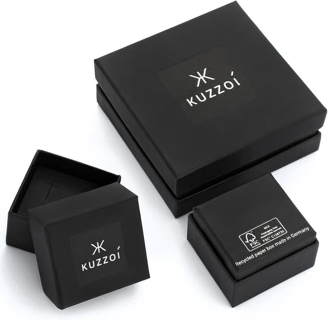 Detalle de Bague homme Kuzzoi 0612992920 forgée à la main en argent 925 (look usé) – largeur 9 mm, tailles 60 à 66