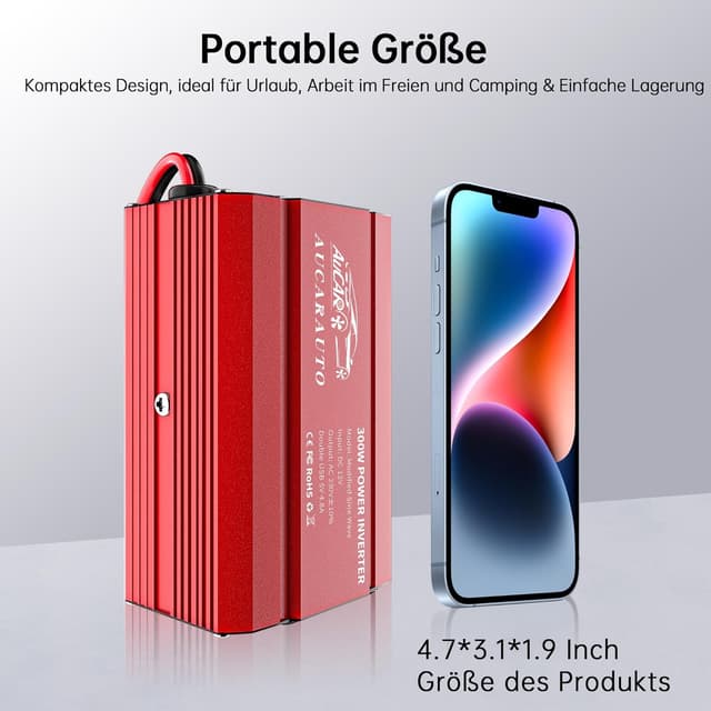 Detalle 2 de AUCARAUTO 300W Auto Wechselrichter