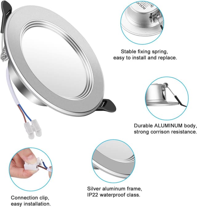 Detalle 1 de ACELIFE Downlight Led Empotrable Redondo 7 W 700 lm 2700K