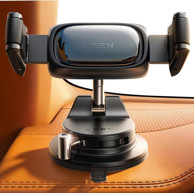 Detalle de LISEN Suction Phone Mount (Auto-Adjusting, One-Touch Vacuum Holder) for Car Dash