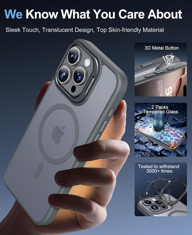 Thumbnail 5 de Beeasy Funda para iPhone 16 Pro Max con Soporte y MagSafe