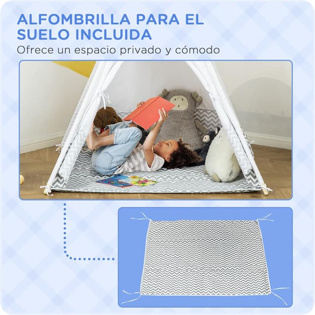 Thumbnail 4 de HOMCOM Tienda infantil Tipi 120x120x155 cm