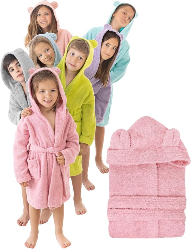 Imagen de LEBENGOOD Albornoz infantil 100% algodón 1–12 años en OfertitasTOP