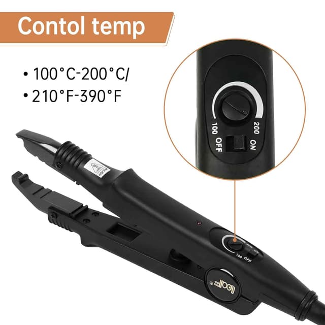 Detalle 1 de HAUSPROFI Profi Wärmezange Haar Extensions Iron schwarz