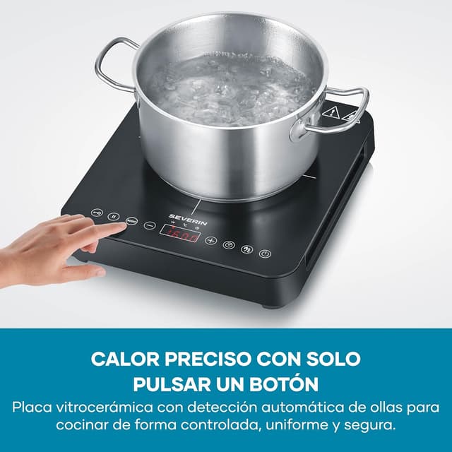 Detalle de Severin KP 1026 : plaque de cuisson à induction 2 000 W vitrocéramique, thermostat jusqu’à 240°C
