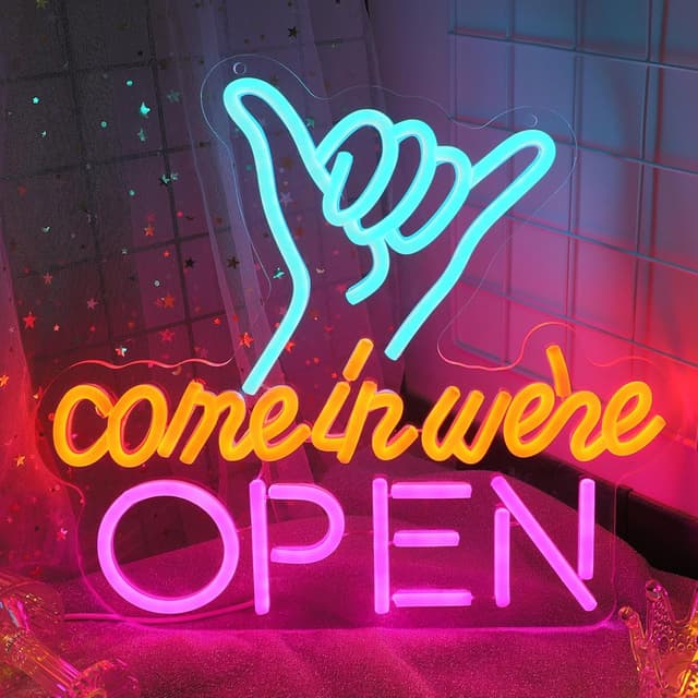 Detalle de DWOOKE Open neon sign USB LED