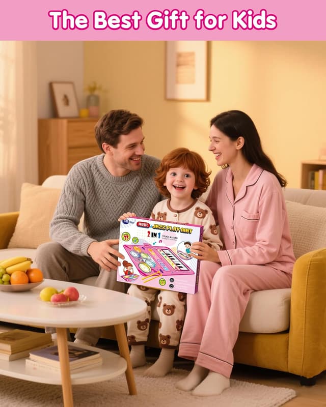 Thumbnail 6 de DQMOON Musical Mat with Piano & Drum (Adjustable Volume) for 12–18 Months, Pink