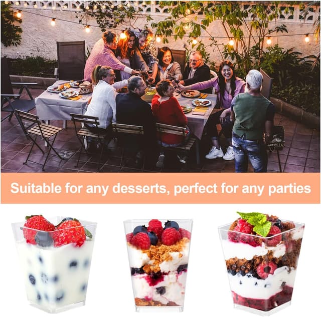 Detalle 2 de 5 oz plastic dessert cups, 50 pack