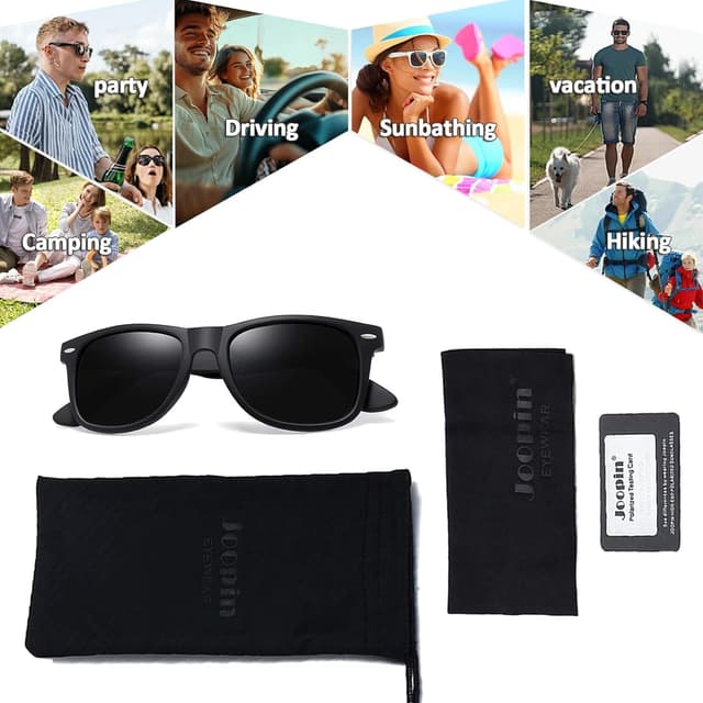 Detalle 2 de Joopin Square Sunglasses with Polarized UV Protection (Unisex, Oversized Square Frame)