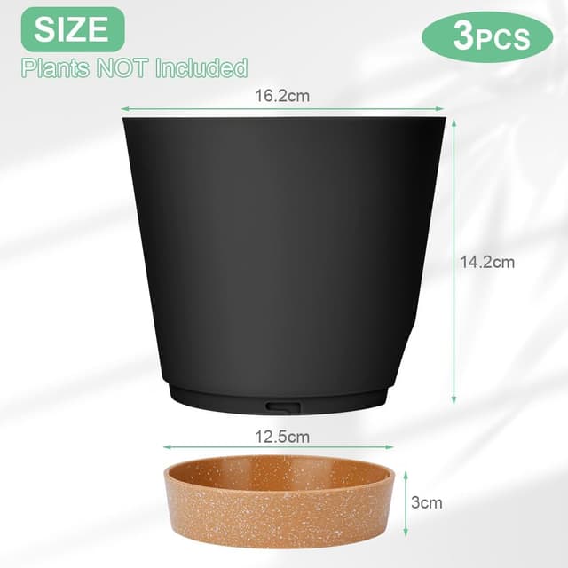 Thumbnail 1 de OFFCUP Lot de Pots auto-arrosants 16,5 cm