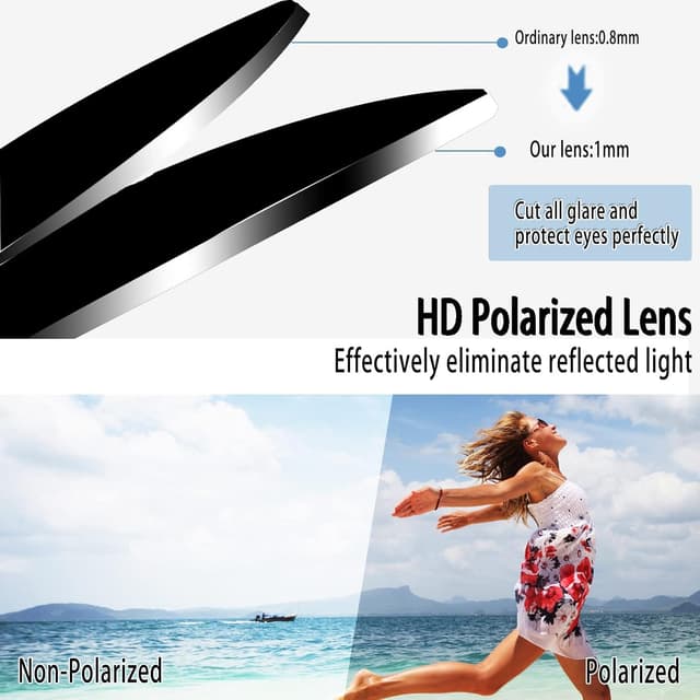 Detalle de Musivon Occhiali da sole polarizzati unisex vintage quadrati con lenti UV400 (TR90)