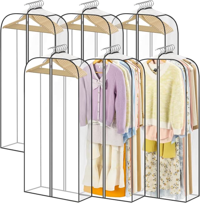 Thumbnail 6 de LANDNEOO 6-Pack Clear Garment Bags (40" Long Suit Bags) for Hanging Clothes