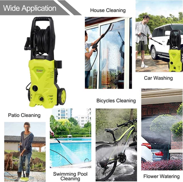 Detalle de Stream Pressure Washers Jet Washer 135Bar 1650W 420L/H Portable Electric Pressure Washer
