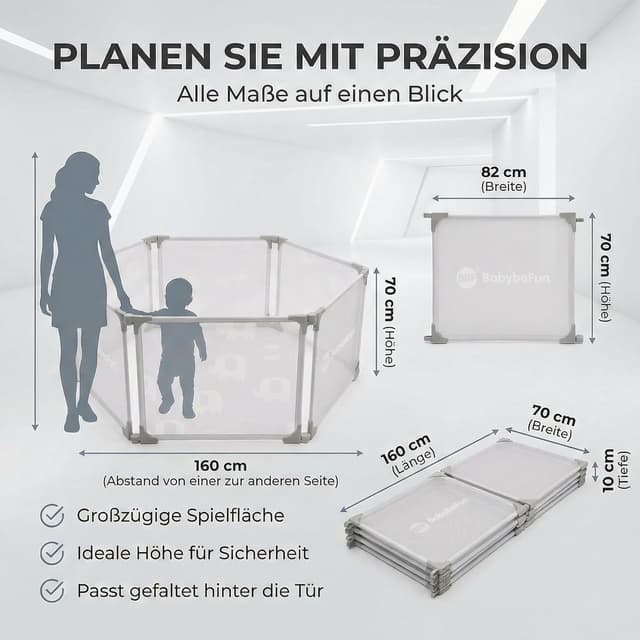 Thumbnail 4 de BabybeFun Laufstall Baby – 6-teilig & erweiterbar