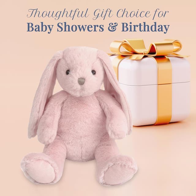 Detalle 2 de MON AMI Rosie the Bunny 13-inch soft pink plush rabbit