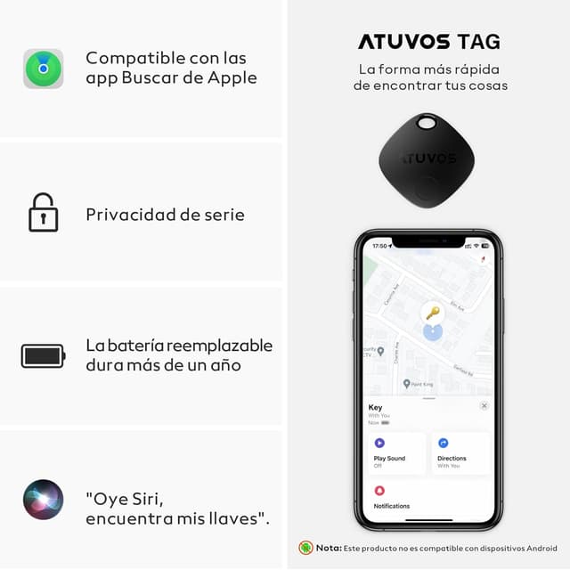 Thumbnail 1 de ATUVOS Air Tag Smart Tracker 4 Pack 🔍 Localiza tus objetos
