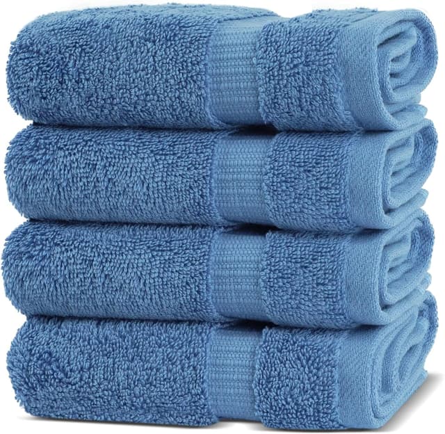 Detalle de Chakir Turkish Linens Hotel & Spa Turkish Towels (Set of 4) — 100% Cotton, Light Blue