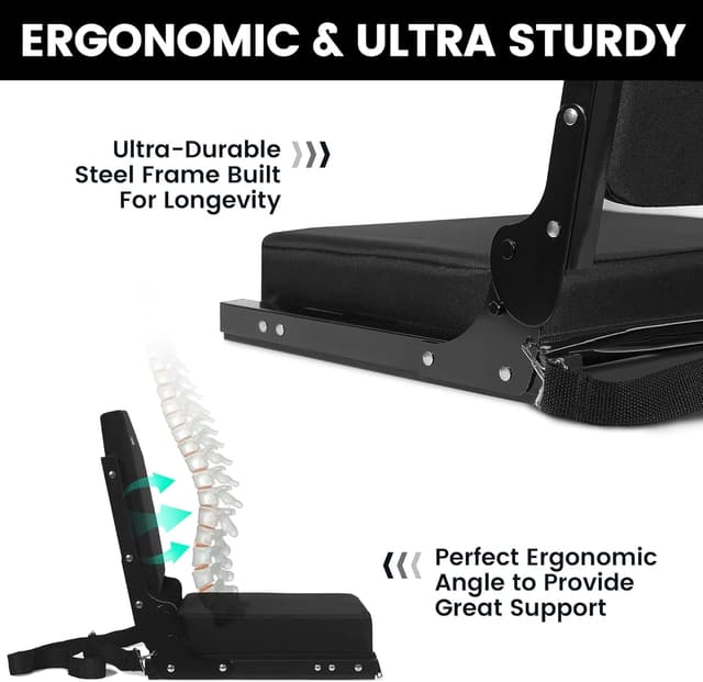 Detalle 2 de Jauntis Stadium Seats for Bleachers (2-Pack) with Ultra-Padded Foam Backs, Cushion, and Shoulder Strap
