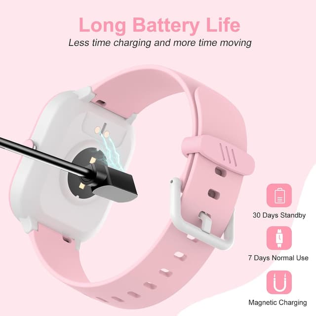 Detalle 2 de HENGTO Activity Tracker bambini IP68 rosa