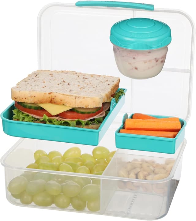 Thumbnail 6 de Sistema Bento Box Lunch (Minty Teal) Bento school lunch box with compartments, 1.65 L