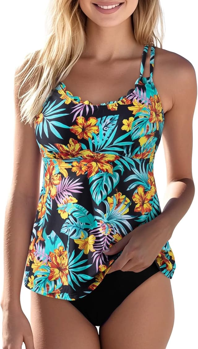 Thumbnail 6 de Aleumdr Women’s Tankini Swimsuit Set (2-Piece) with Tummy Control & Scallop Trim