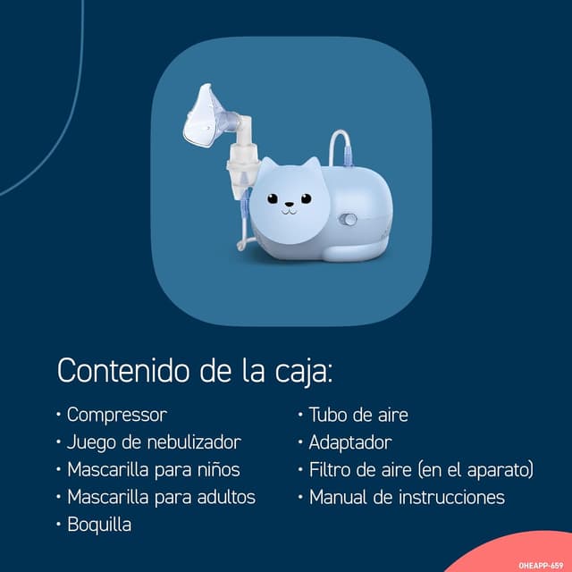 Thumbnail 5 de Omron Nami Cat Nebulizador para toda la familia 🐱