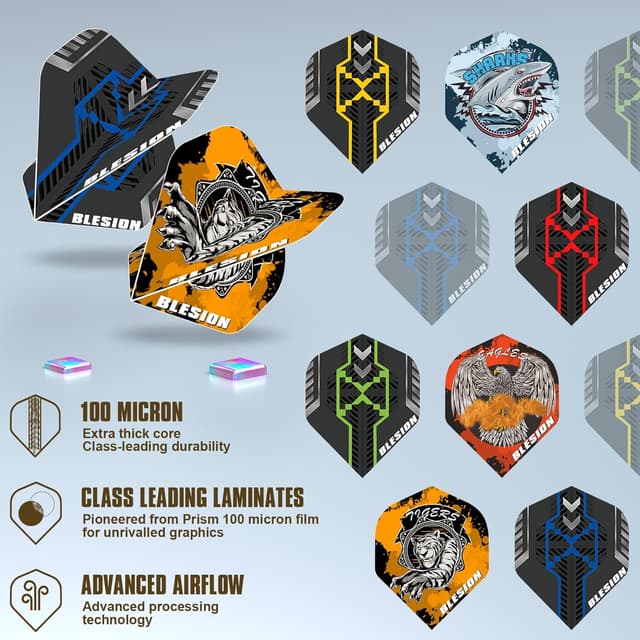 Thumbnail 5 de BLESION Dartpfeile Kunststoffspitze 18 g Set