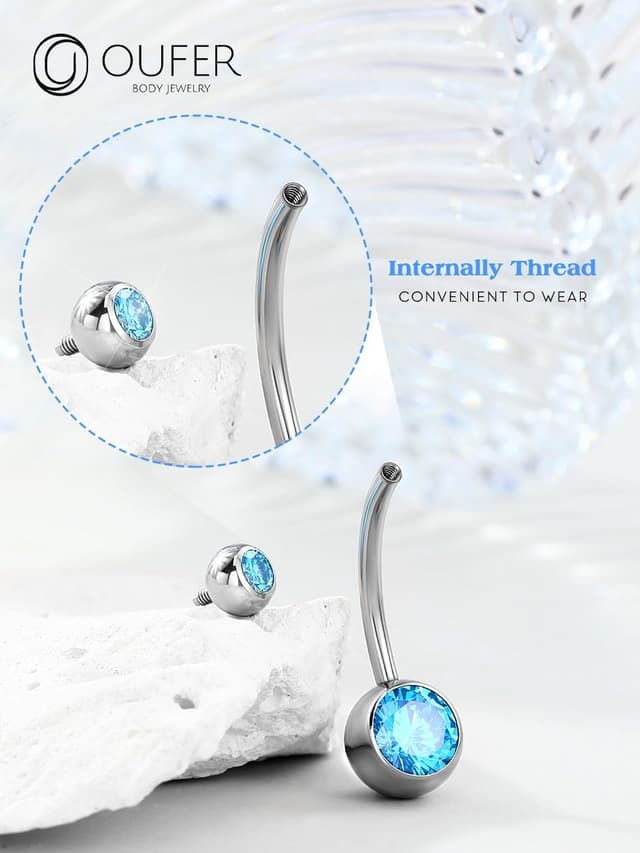 Detalle 2 de OUFER Bijou nombril Titanium 14G 10–16 mm