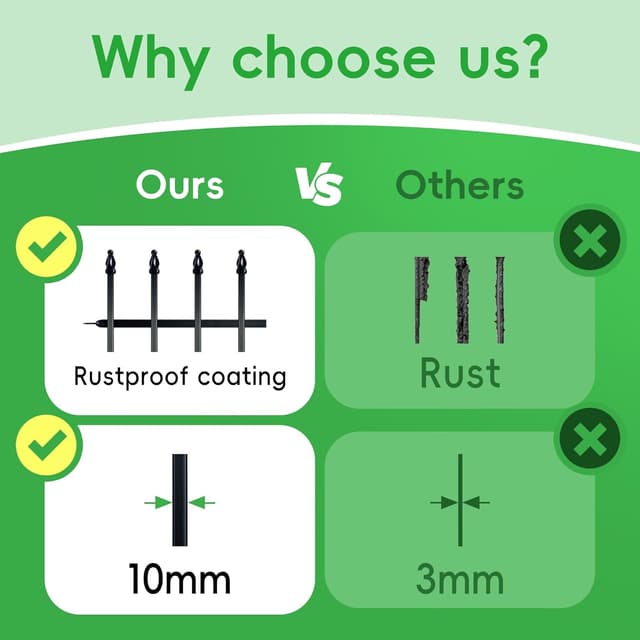 Thumbnail 3 de ARIFARO Decorative Metal Garden Fence 81 cm high, 5-pack 🏡