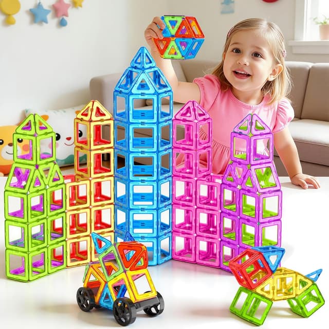 Detalle 2 de WOOBLO Magnetische Bausteine 50 Teile für STEM