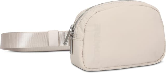 Detalle de Expatrié Milly marsupio donna beige puffer: borsa a tracolla piccola imbottita con fibbia in metallo