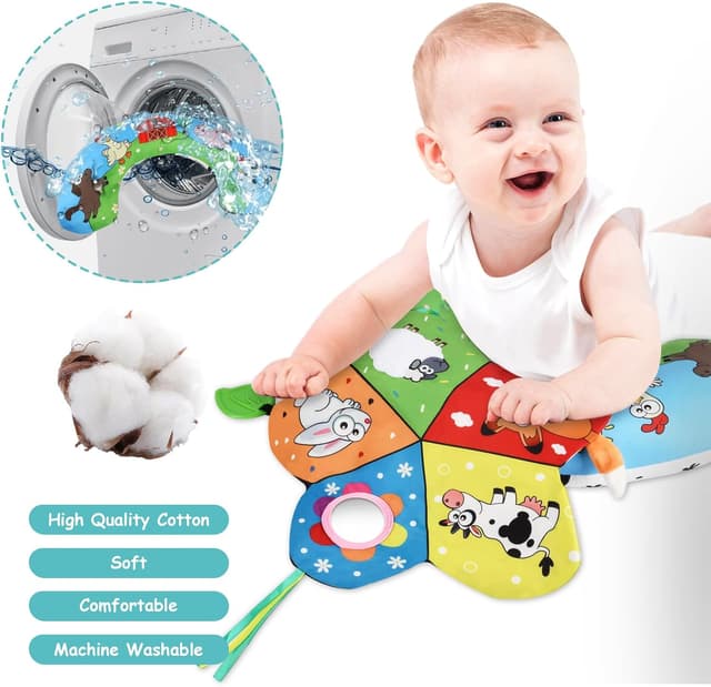 Detalle de Vicloon cuscino 3 in 1 per tummy time con giochi, massaggiagengive e specchietto