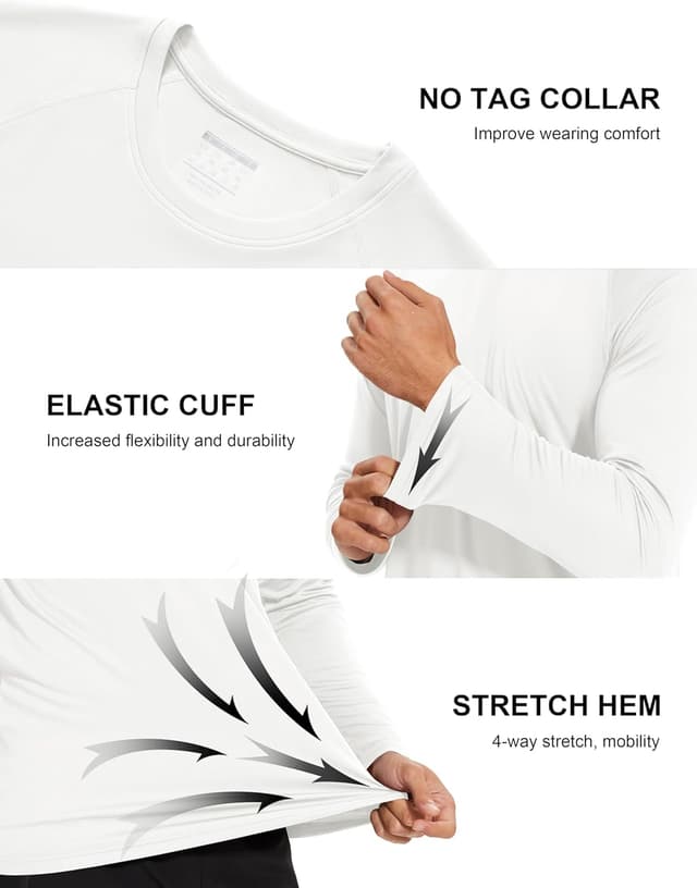 Detalle 2 de MAGCOMSEN Men’s Sun UV Protection Long Sleeve T-shirt (UPF 50+) for Outdoor Use